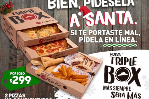 Pizza Hut Mexico Christmas Triple Box